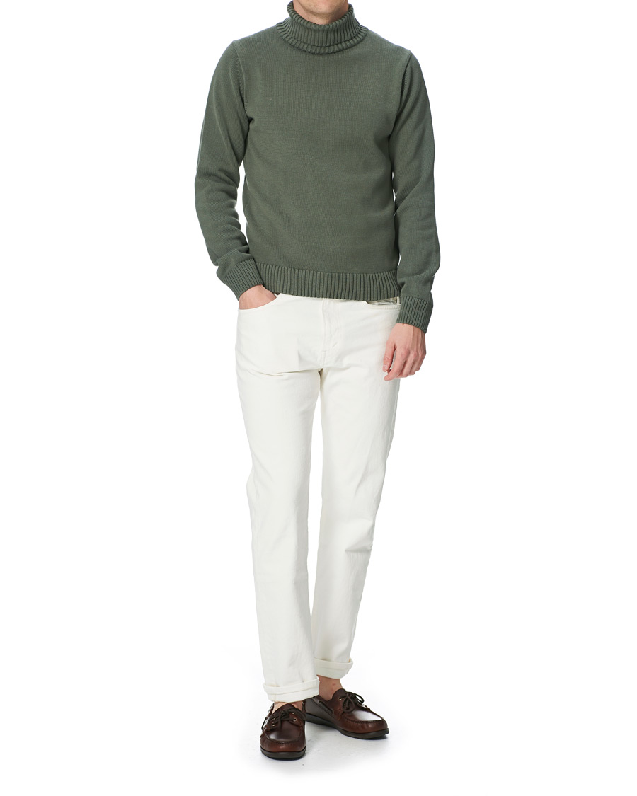 Herren | Pullover | Stenströms | Heavy Cotton Rollneck Dusty Olive