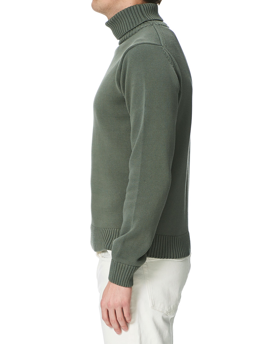 Herren | Pullover | Stenströms | Heavy Cotton Rollneck Dusty Olive