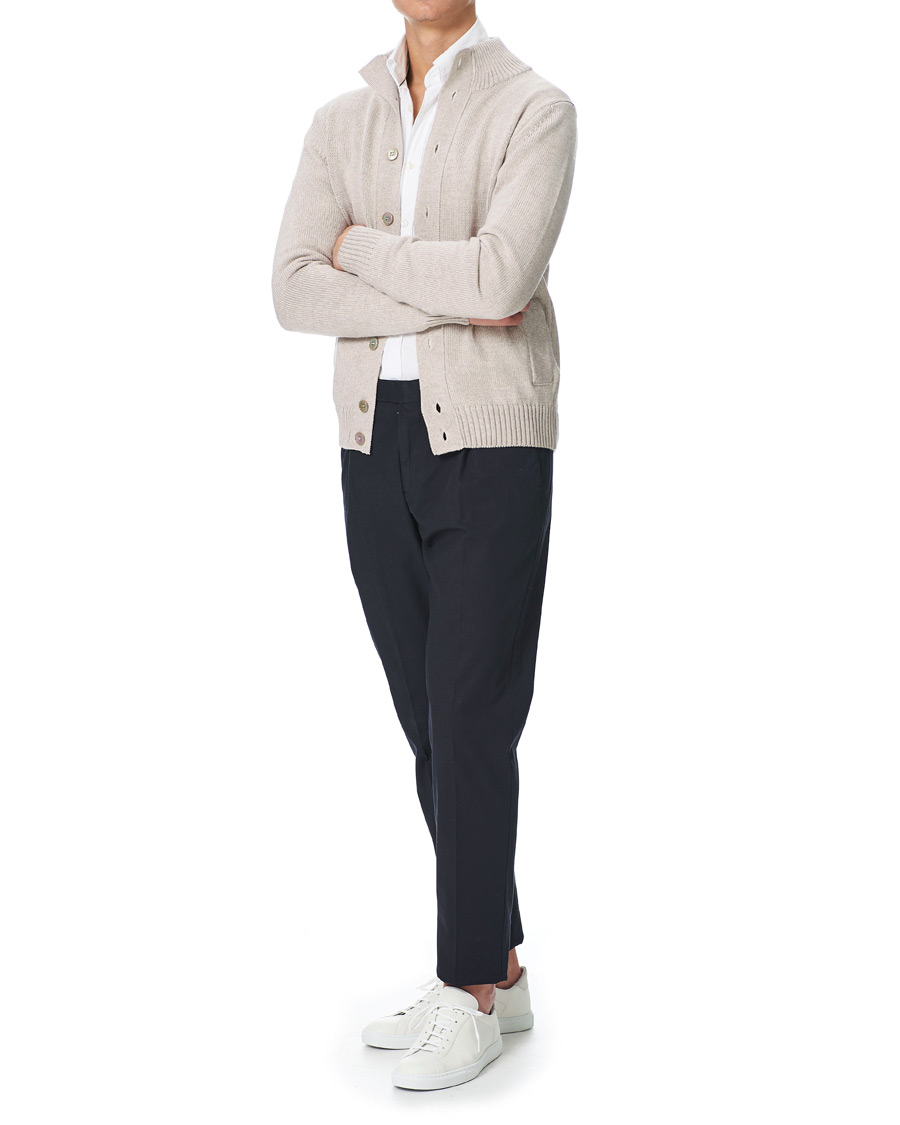 Herren | Pullover | Stenströms | Heavy Merino Wool Cardigan Beige