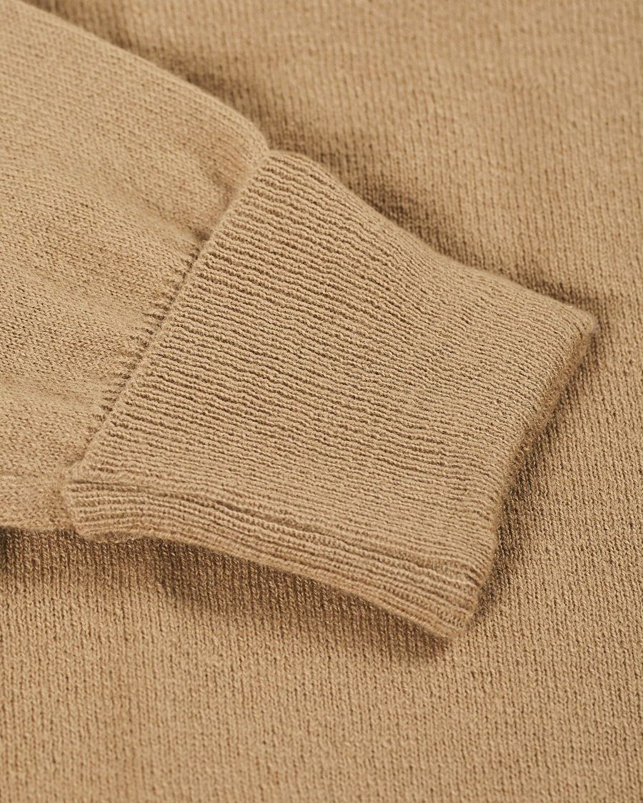 Herren | Pullover | Stenströms | Washed Merino Deep V-Neck Camel