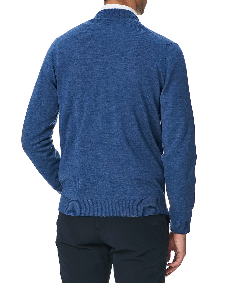Herren | Pullover | Stenströms | Merino Full Zip Light Blue