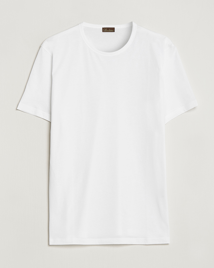 Herren | T-Shirts | Stenströms | Solid Cotton T-Shirt White