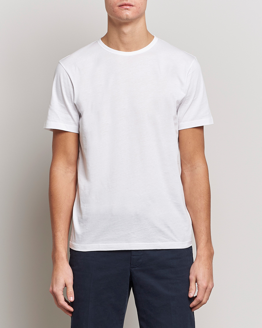 Herren |  | Stenströms | Solid Cotton T-Shirt White