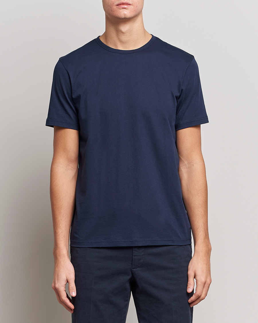 Herr | Kläder | Stenströms | Solid Cotton T-Shirt Navy