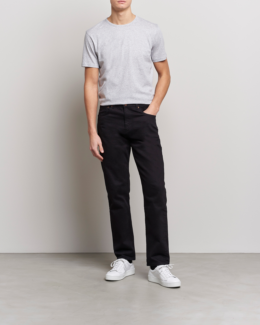 Herren | T-Shirts | Stenströms | Solid Cotton T-Shirt Grey Melange