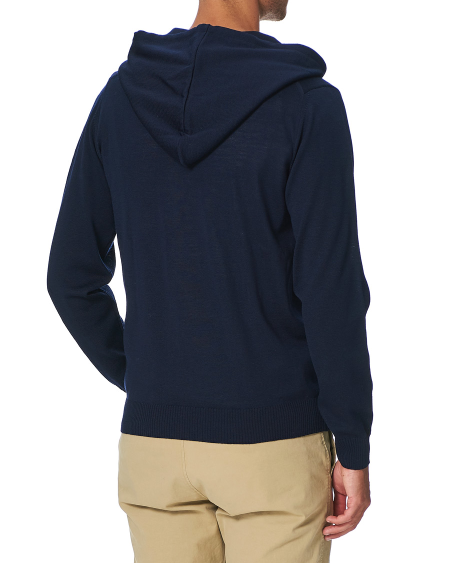 Herren | Pullover | Stenströms | Merino Full Zip Hoodie Navy