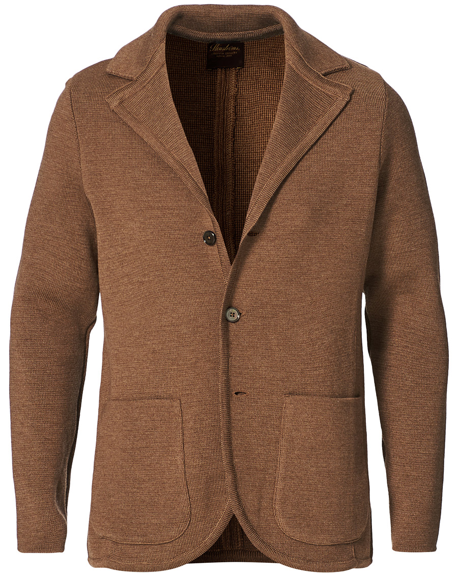 Herren | Sakkos | Stenströms | Milano Knitted Merino Blazer Camel