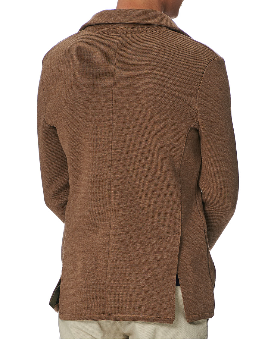 Herren | Sakkos | Stenströms | Milano Knitted Merino Blazer Camel