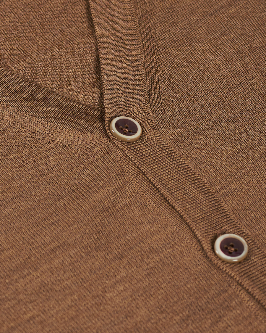 Herren | Pullover | Stenströms | Merino Wool Pocket Cardigan Camel