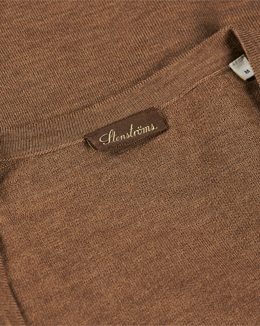Herren | Pullover | Stenströms | Merino Wool Pocket Cardigan Camel