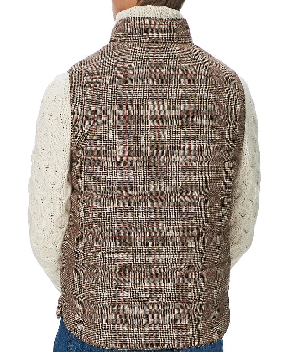 Herren | Jacken | Stenströms | Quilted Check Wool Vest Brown
