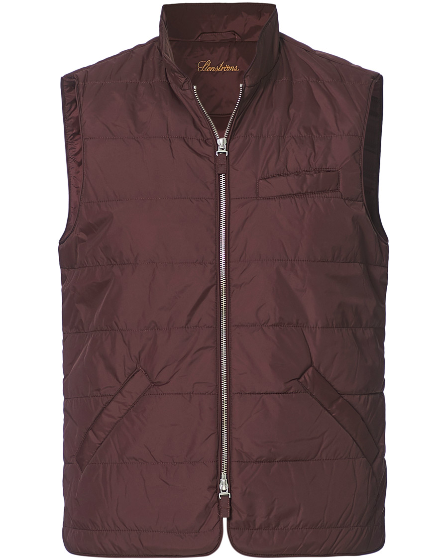 Herren | Jacken | Stenströms | Quilted Nylon Vest Burgundy