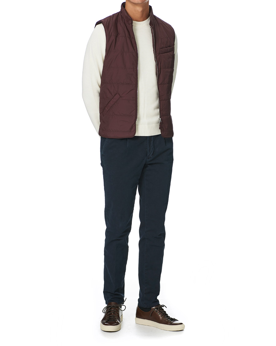 Herren | Jacken | Stenströms | Quilted Nylon Vest Burgundy