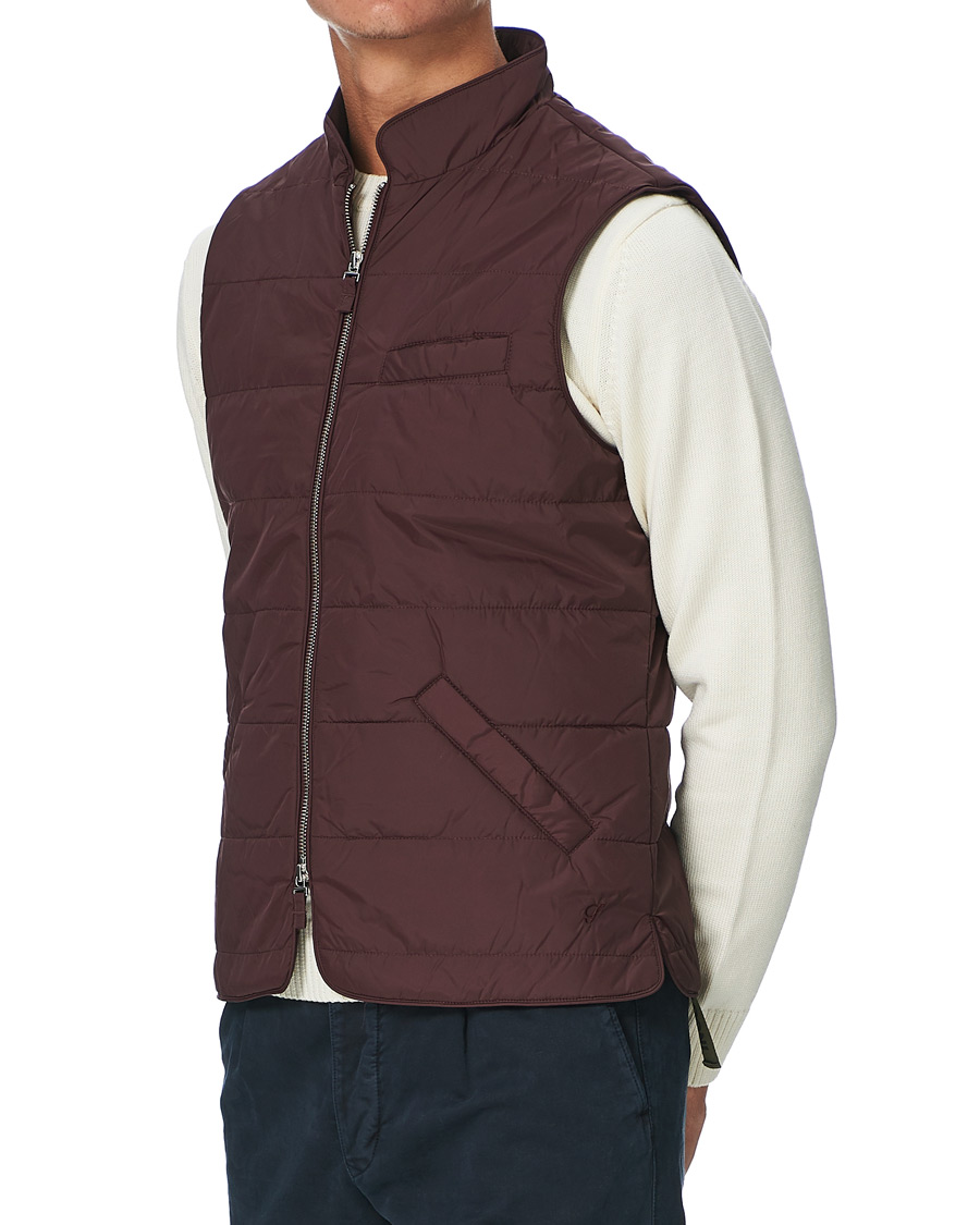 Herren | Jacken | Stenströms | Quilted Nylon Vest Burgundy