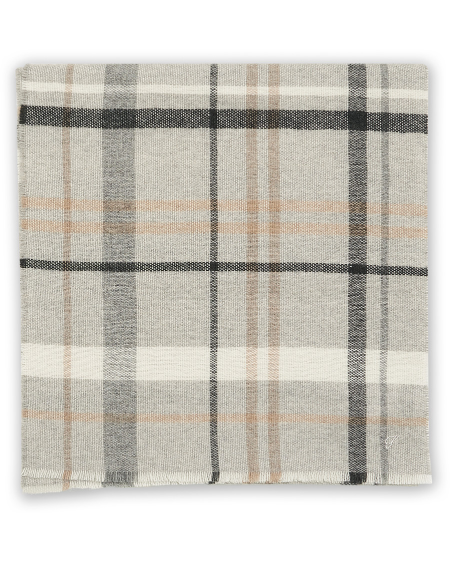 Herren | Stenströms Cashmere/Wool Check Scarf Light Grey | Stenströms | Cashmere/Wool Check Scarf Light Grey