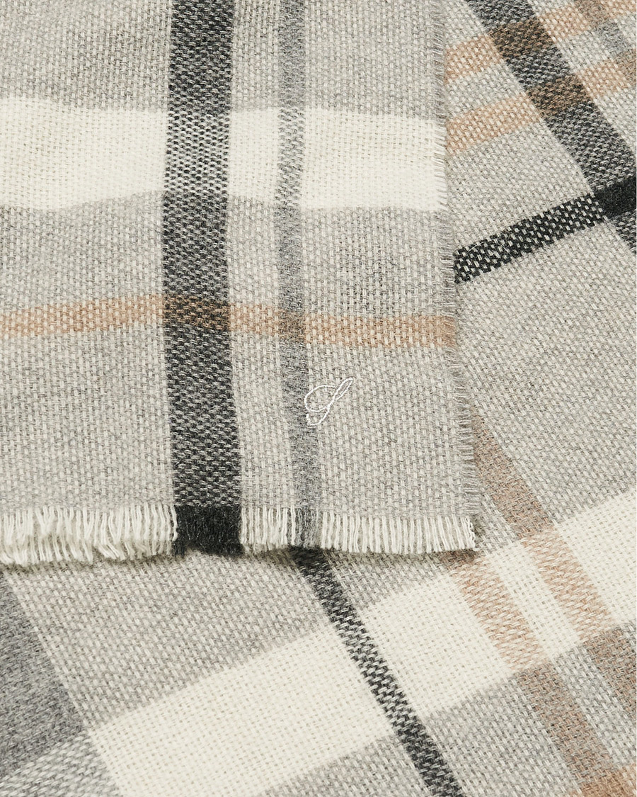 Herren | Stenströms Cashmere/Wool Check Scarf Light Grey | Stenströms | Cashmere/Wool Check Scarf Light Grey
