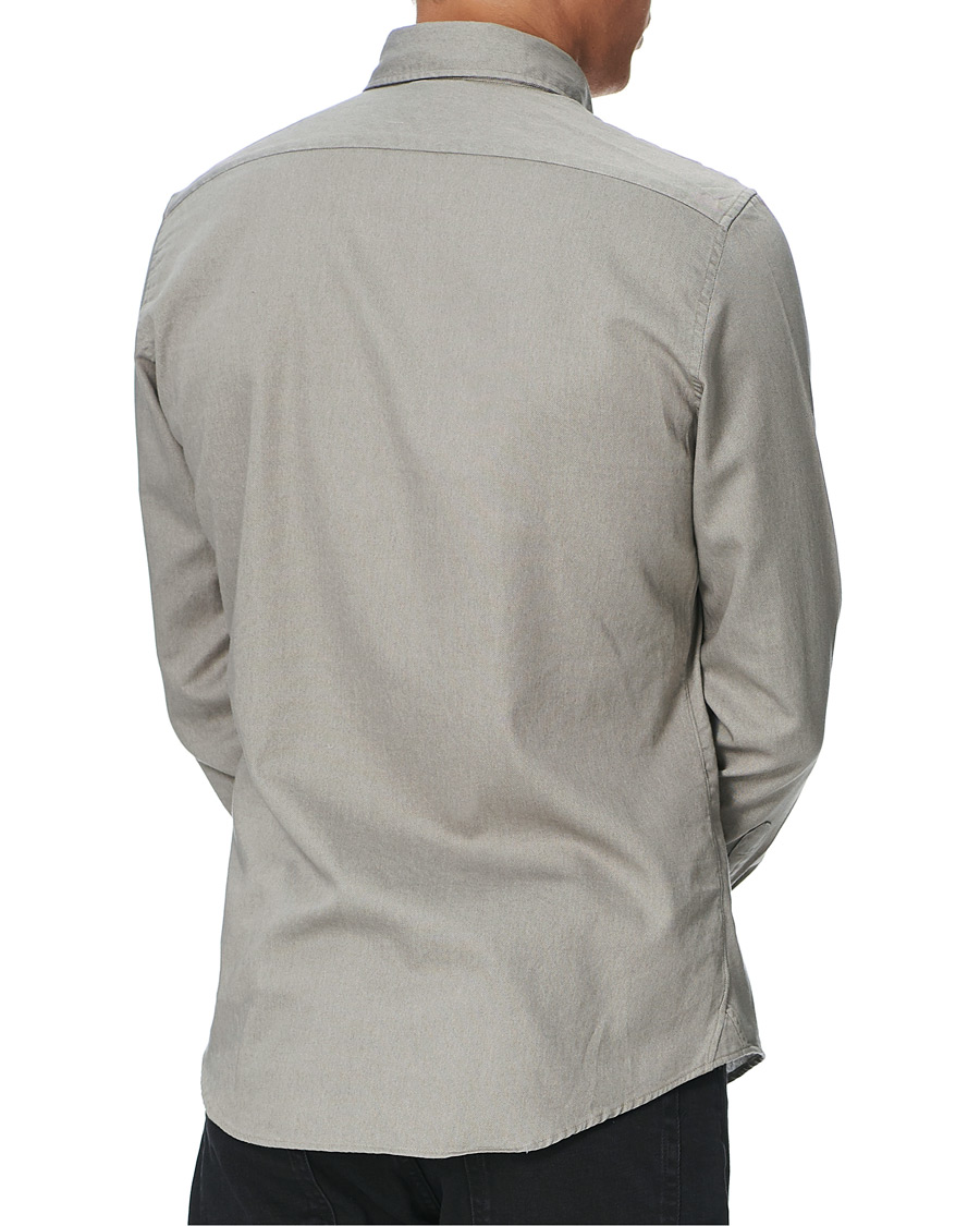 Herren | Hemden | Stenströms | Slimline Washed Button Down Oxford Shirt Grey