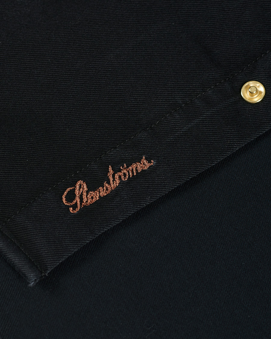 Herren | Hemden | Stenströms | Slimline Washed Denim Shirt Black