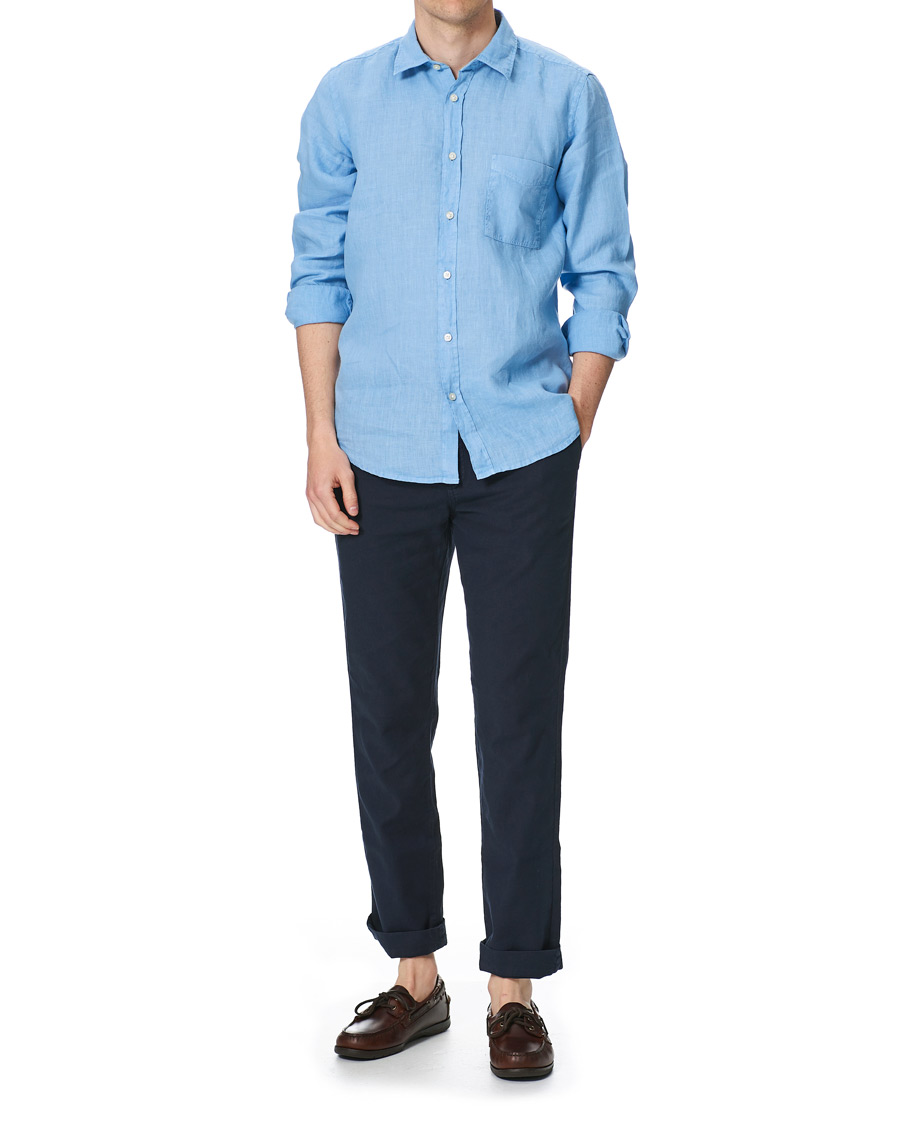 Herren | Hemden | BOSS ORANGE | BOSS Casual Relegant Linen Shirt Open Blue