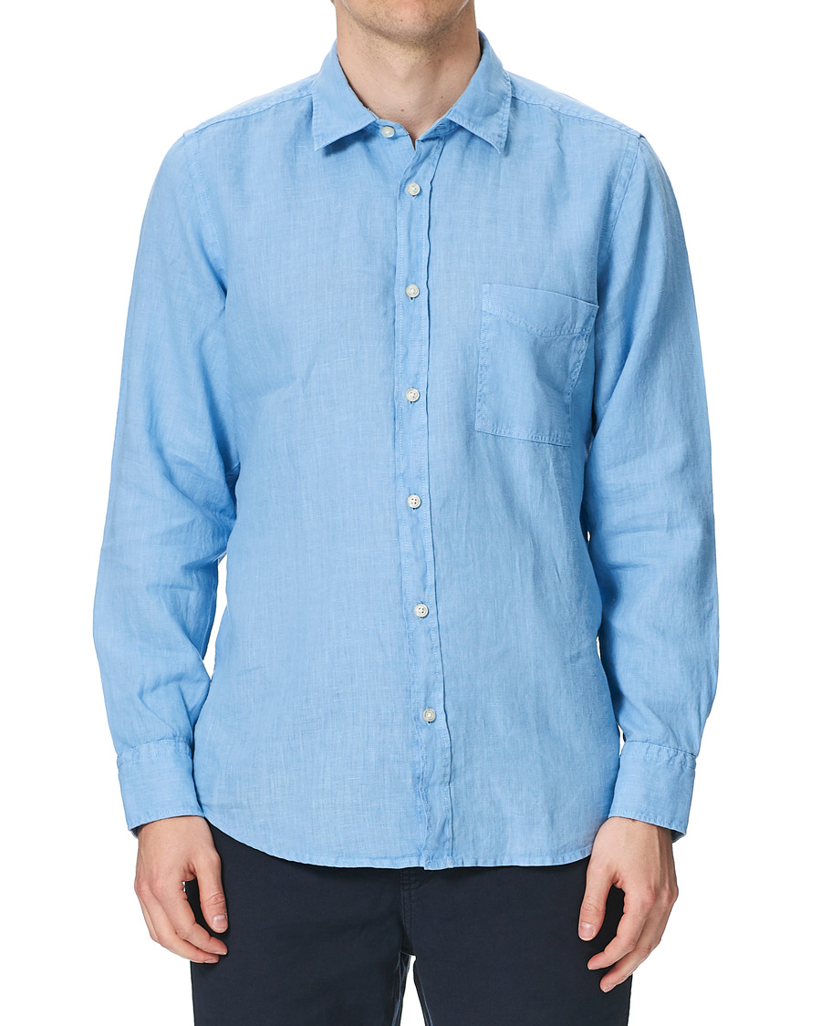 Herren | Hemden | BOSS ORANGE | BOSS Casual Relegant Linen Shirt Open Blue
