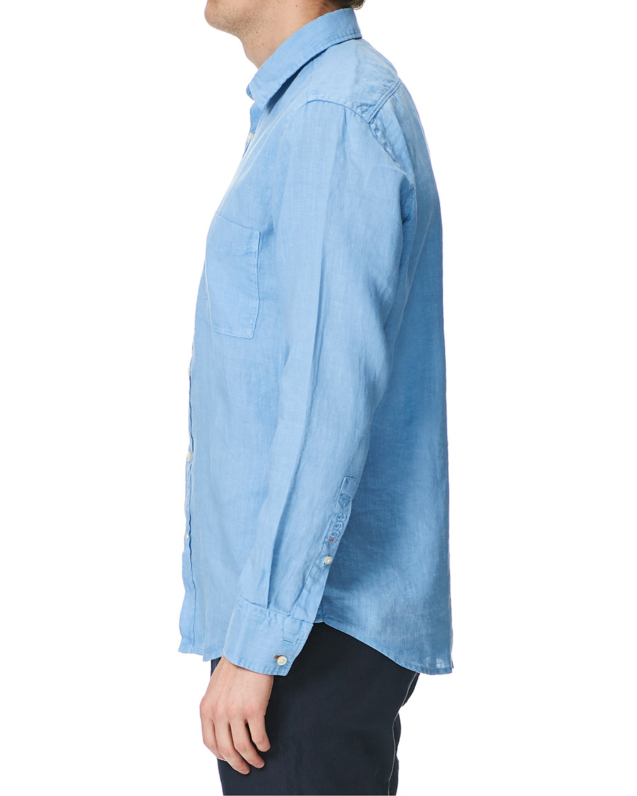 Herren | Hemden | BOSS ORANGE | BOSS Casual Relegant Linen Shirt Open Blue