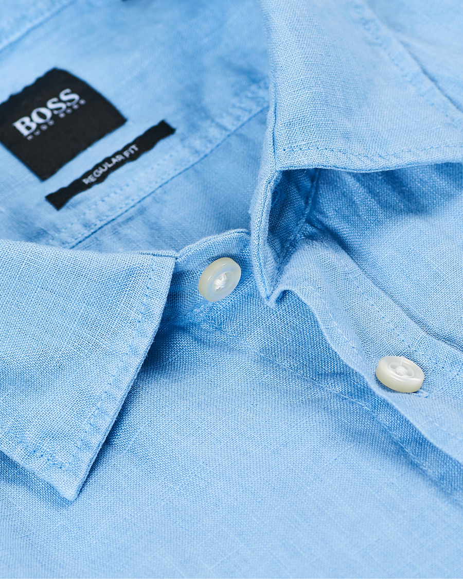 Herren | Hemden | BOSS ORANGE | BOSS Casual Relegant Linen Shirt Open Blue
