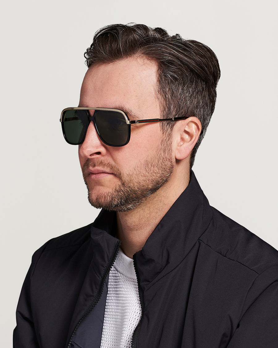 gucci black gold sunglasses
