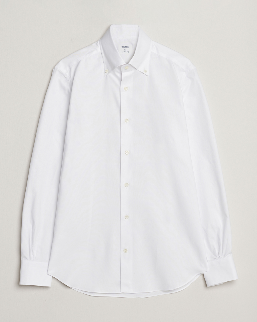 Herren | Hemden | Mazzarelli | Soft Oxford Button Down Shirt White