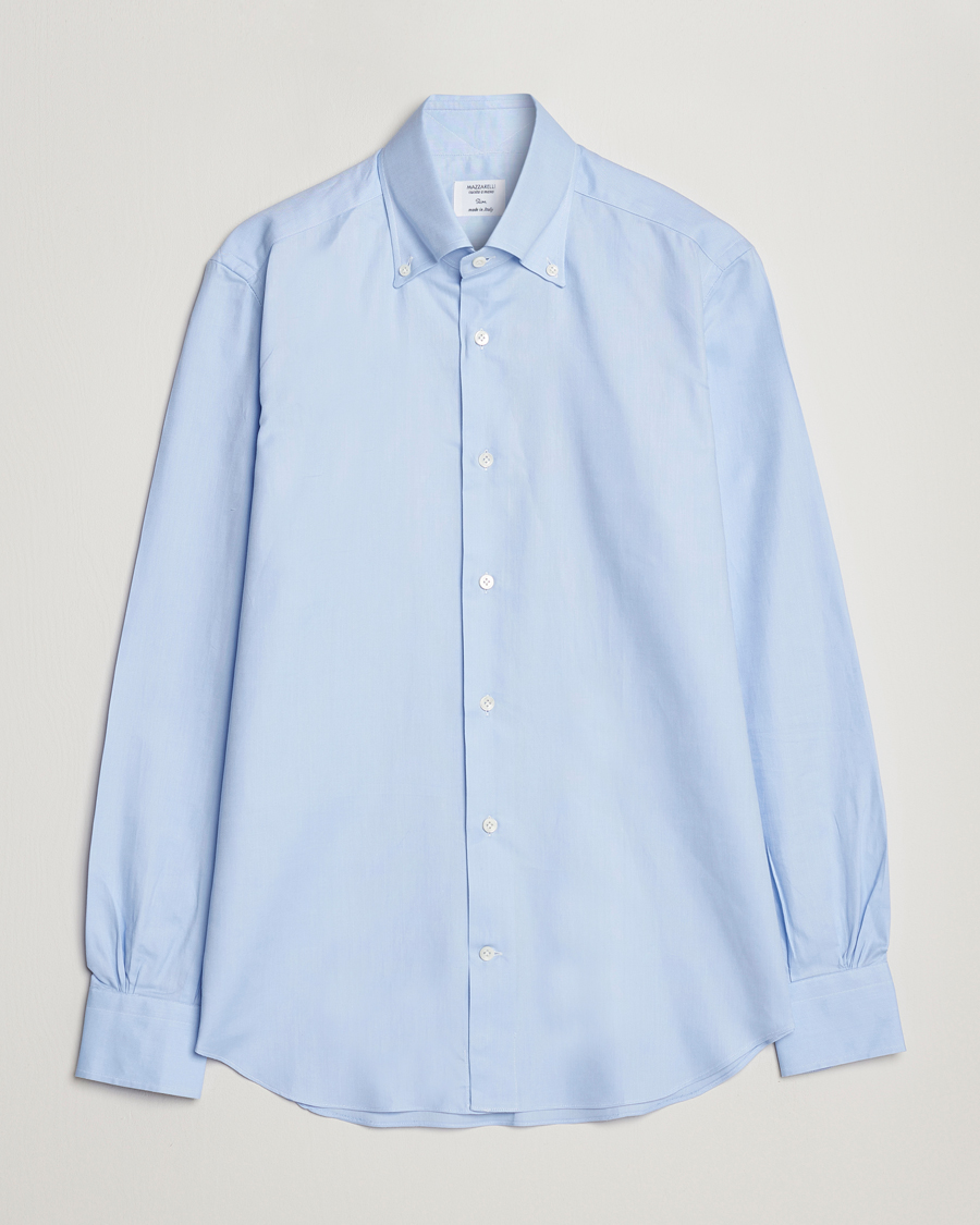 Herren | Hemden | Mazzarelli | Soft Oxford Button Down Shirt Light Blue