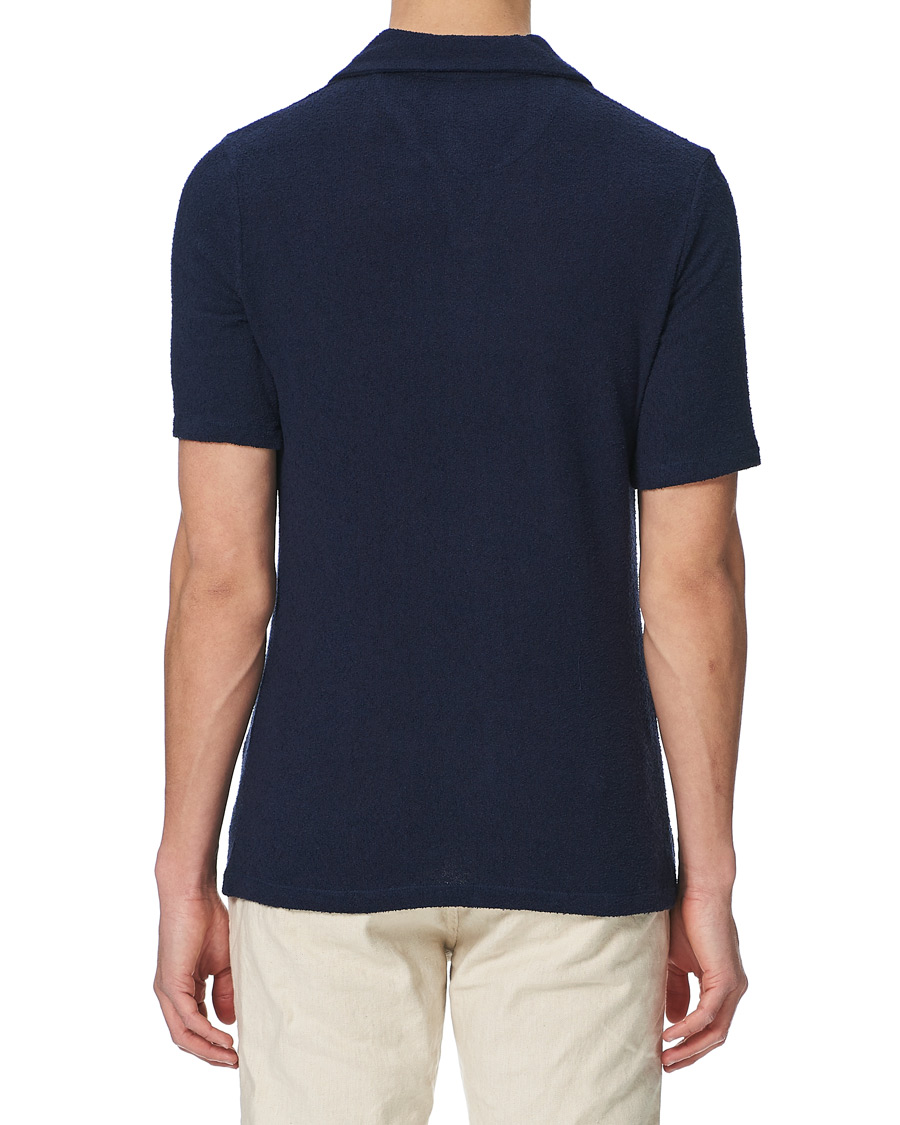 Herren | Poloshirts | Stenströms | Bouclé Polo Shirt Navy