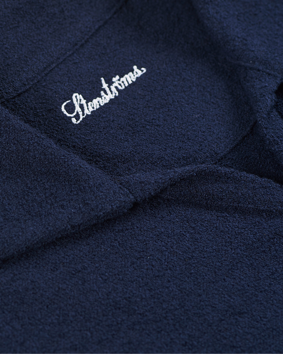 Herren | Poloshirts | Stenströms | Bouclé Polo Shirt Navy