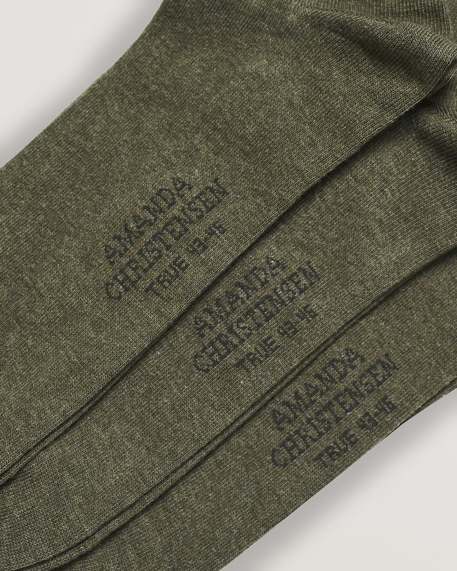 Herren |  | Amanda Christensen | 3-Pack True Cotton Socks Olive Melange