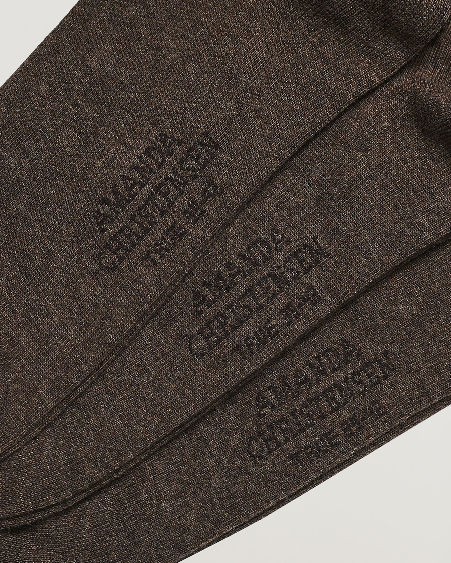 Herren | Business & Beyond | Amanda Christensen | 3-Pack True Cotton Socks Brown Melange