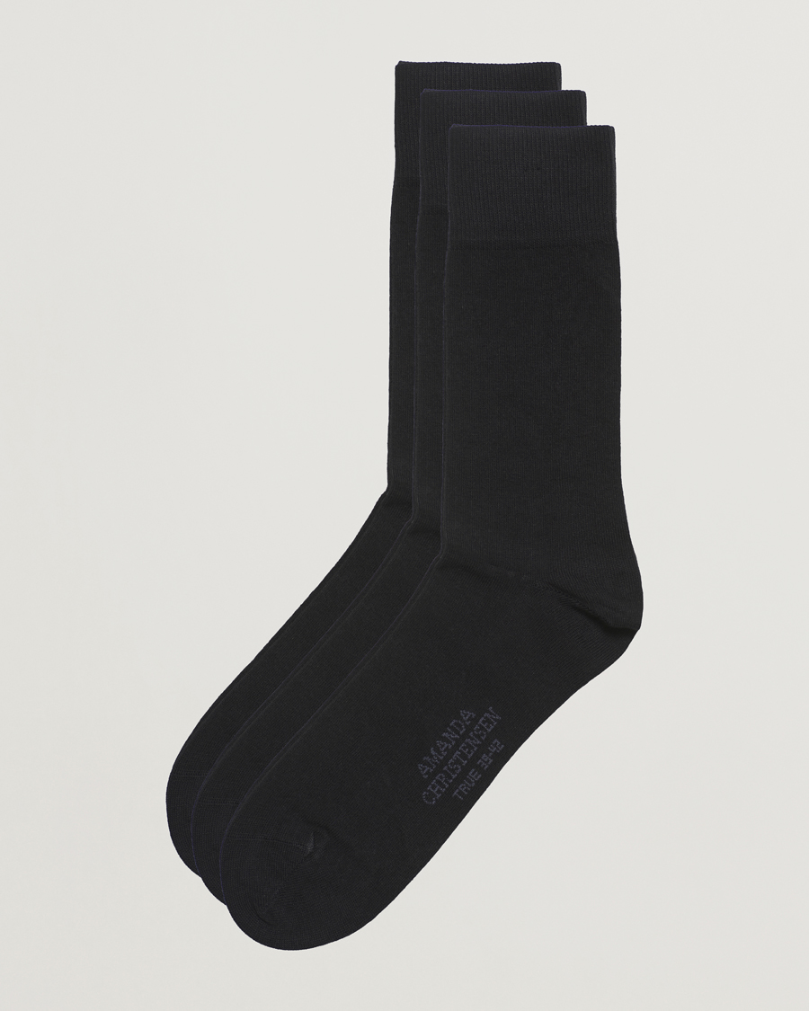 Herren |  | Amanda Christensen | 3-Pack True Cotton Socks Black