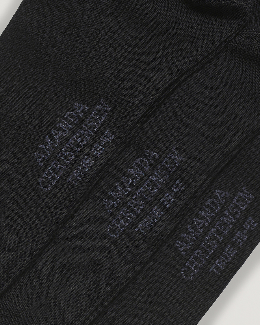 Herr | Strumpor | Amanda Christensen | 3-Pack True Cotton Socks Black