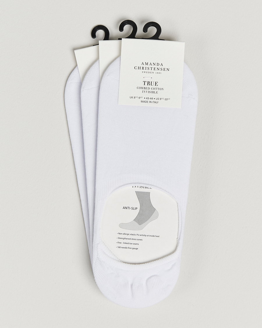 Herren | Unterwäsche | Amanda Christensen | 3-Pack True Cotton Invisible Socks White