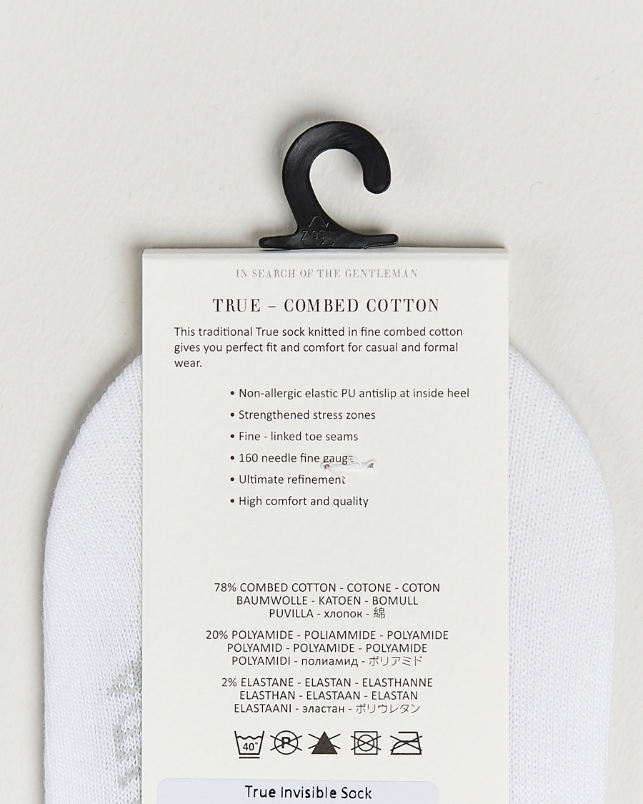 Herr | Ankelstrumpor | Amanda Christensen | 3-Pack True Cotton Invisible Socks White