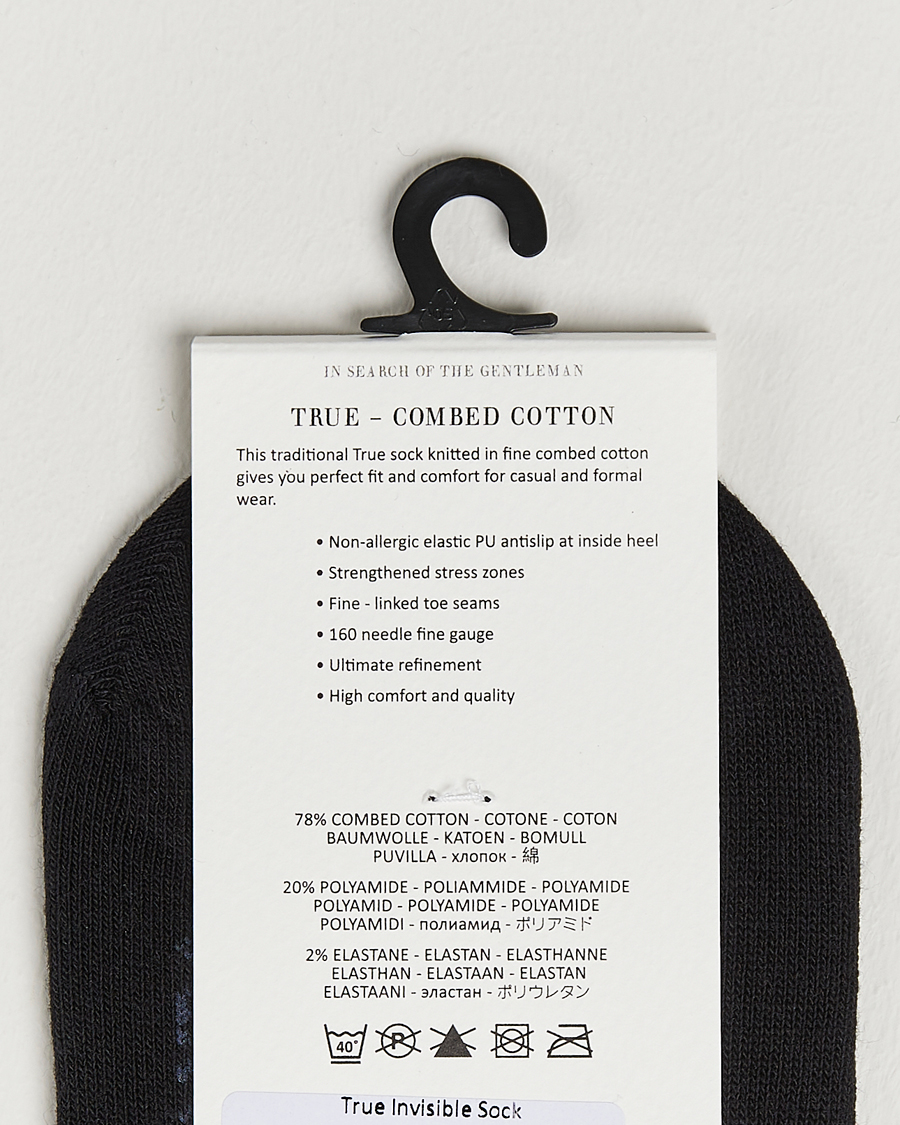 Herren | Unterwäsche | Amanda Christensen | 3-Pack True Cotton Invisible Socks Black