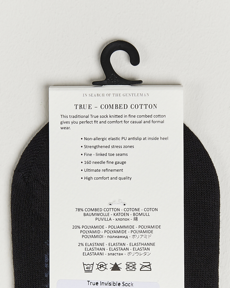 Herr | Strumpor | Amanda Christensen | 3-Pack True Cotton Invisible Socks Black