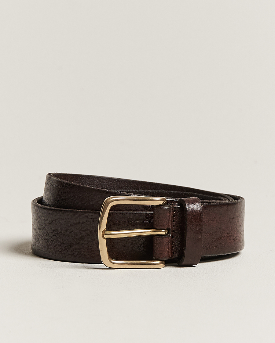 Herren |  | Anderson's | Leather Belt 3 cm Dark Brown