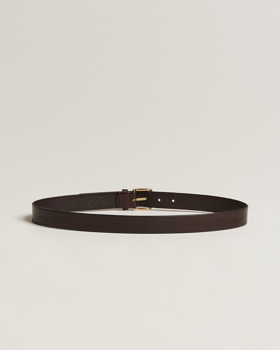 Herren | Italian Department | Anderson's | Leather Belt 3 cm Dark Brown