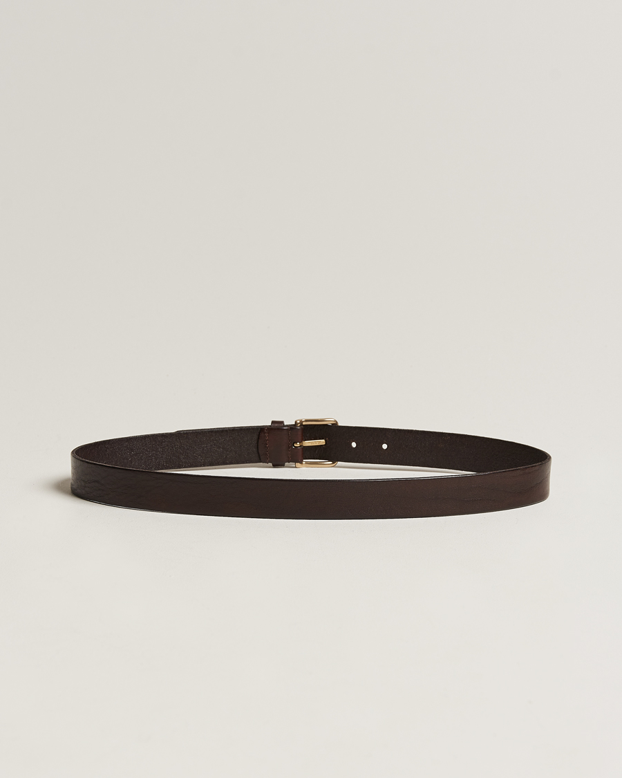 Herren | Dresscode Hochzeit | Anderson's | Leather Belt 3 cm Dark Brown