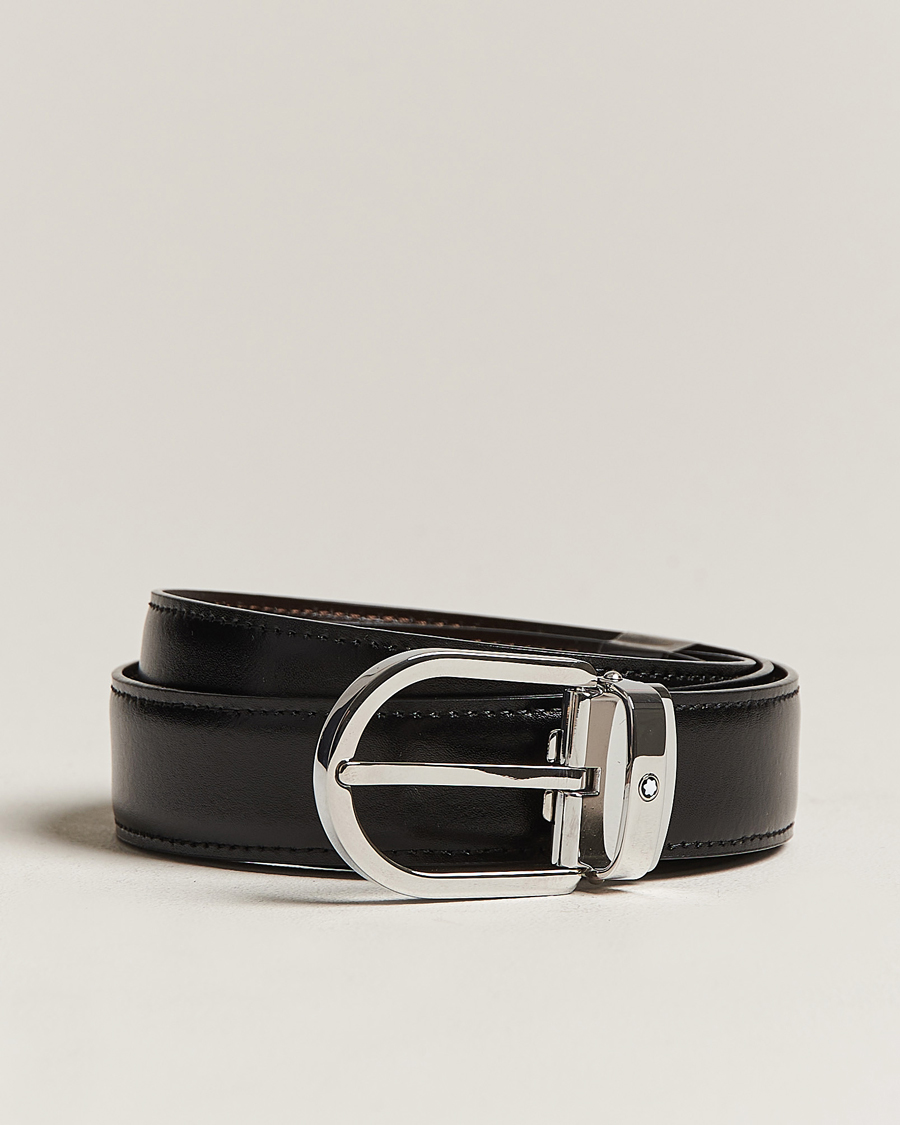 Herren | Montblanc Reversible Horseshoe Buckle 30mm Belt Black/Brown | Montblanc | Reversible Horseshoe Buckle 30mm Belt Black/Brown