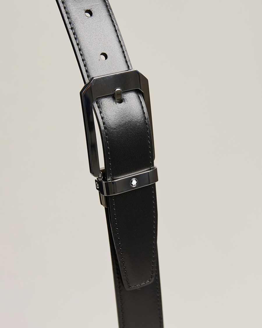 Herren | Montblanc Reversible Rectangular Buckle 30mm Belt Black/Brown | Montblanc | Reversible Rectangular Buckle 30mm Belt Black/Brown