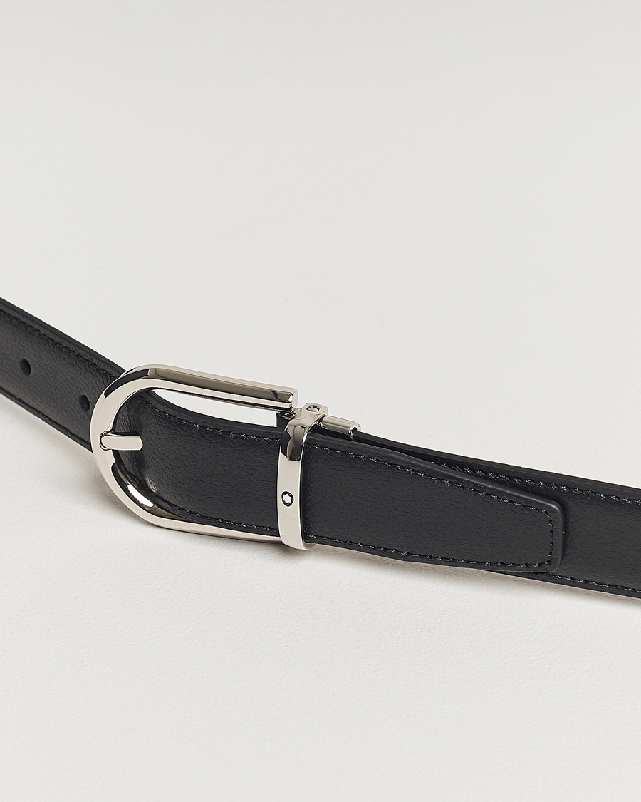 Herren | Gürtel | Montblanc | Reversible Horseshoe Leather Belt 30mm Blue/Black Grain
