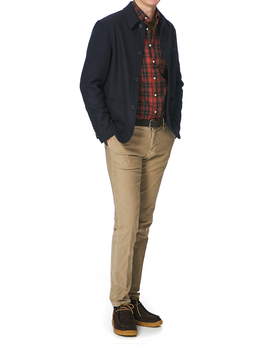 Herren | Hemden | Gitman Vintage | Button Down Beefy Plaid Shirt Black/Red