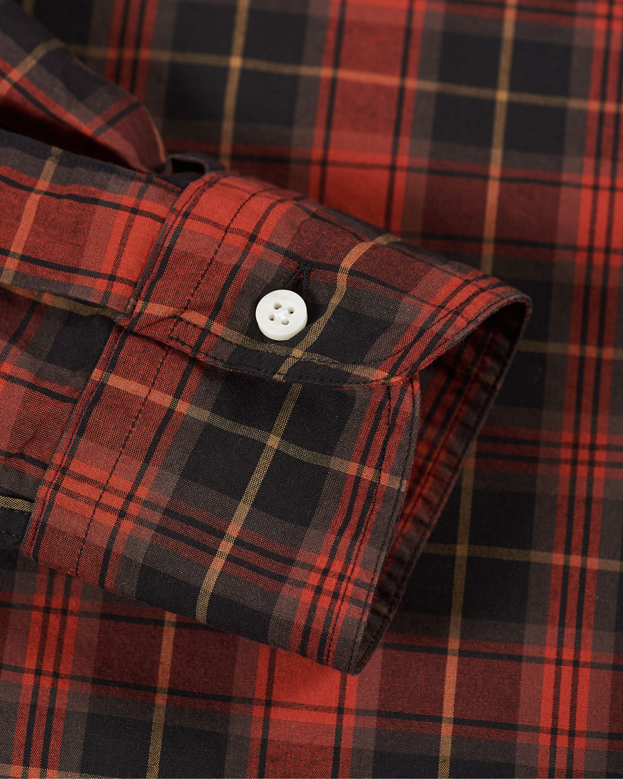 Herren | Hemden | Gitman Vintage | Button Down Beefy Plaid Shirt Black/Red