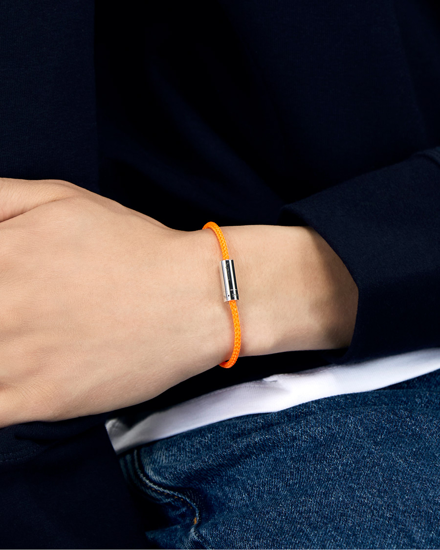 Herren | LE GRAMME Nato Cable Bracelet Orange/Sterling Silver 7g | LE GRAMME | Nato Cable Bracelet Orange/Sterling Silver 7g