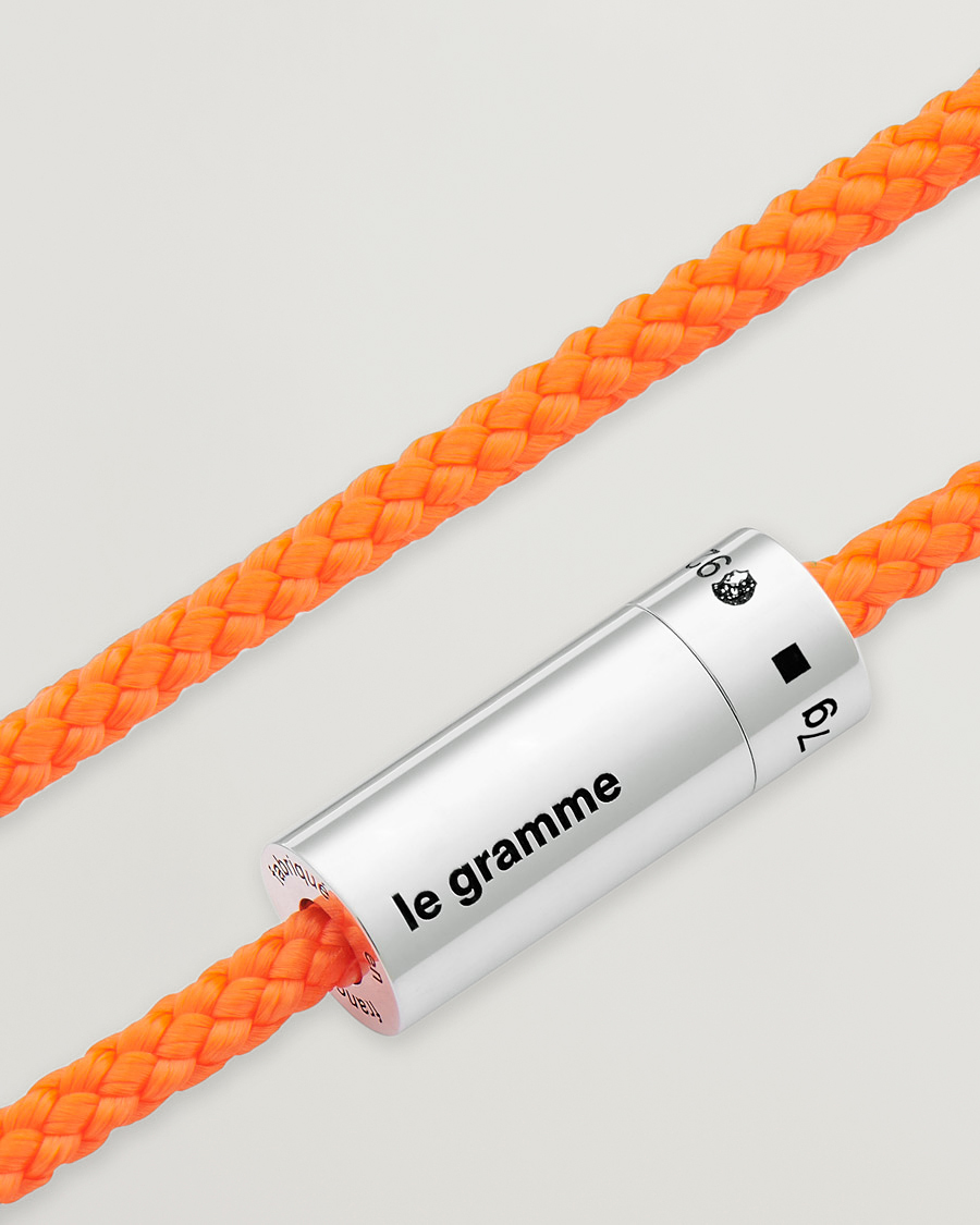 Herren | Schmuck | LE GRAMME | Nato Cable Bracelet Orange/Sterling Silver 7g