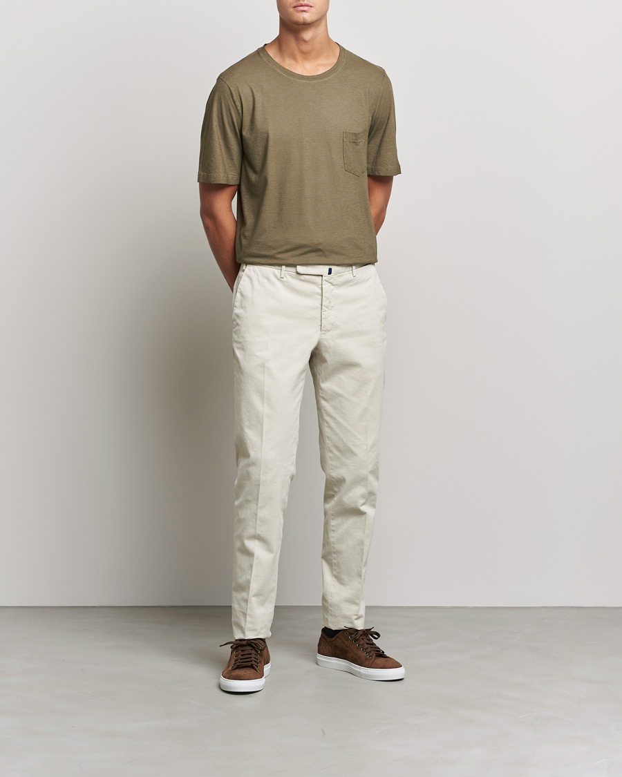 Herren | T-Shirts | Massimo Alba | Panarea Watercolor T-Shirt Military